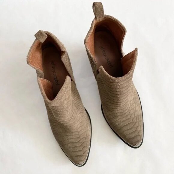 Jeffrey Campbell Cromwell Suede Bootie in Taupe Snakeskin - Picture 5 of 7